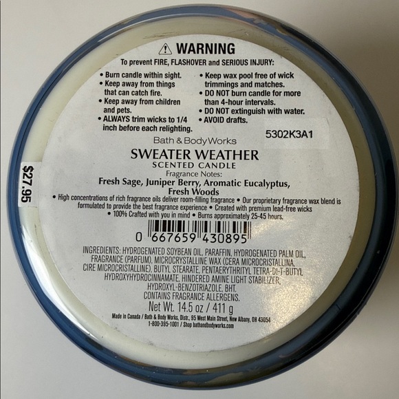 Bath & Body Works Sweater Weather 3 Wick Candle - Picture 7 of 11